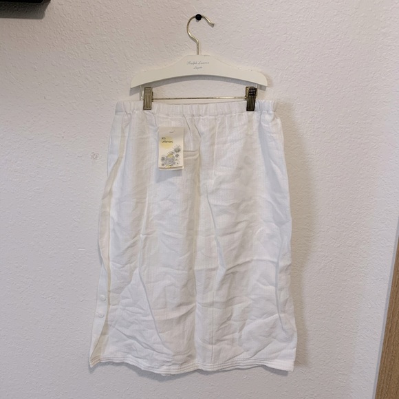Les Vêteries White Cotton Midi Skirt - Picture 1 of 5